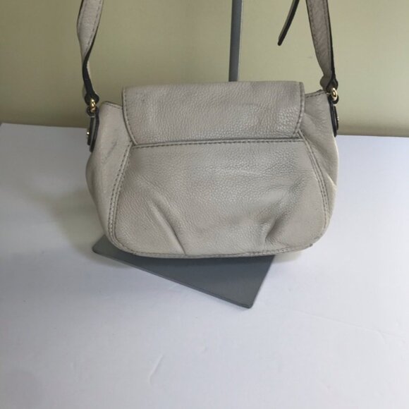 Michael Kors Pebble Leather Small Crossbody Shoulder Bag Mini Handbag White Gold - Picture 3 of 16